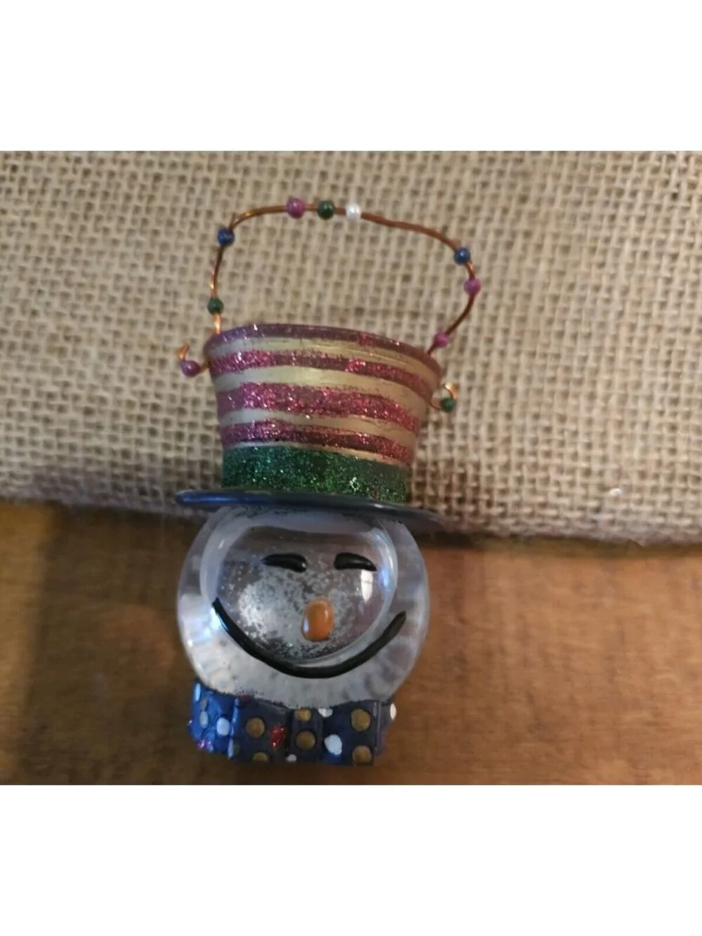 Home For The Holidays Snowman Snow globe Christmas Tree Ornament With Box